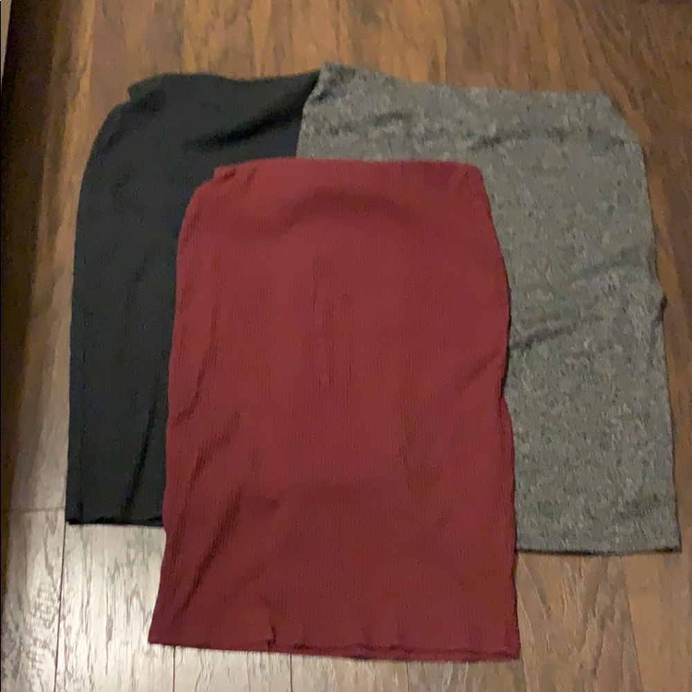 THREE midi skirts